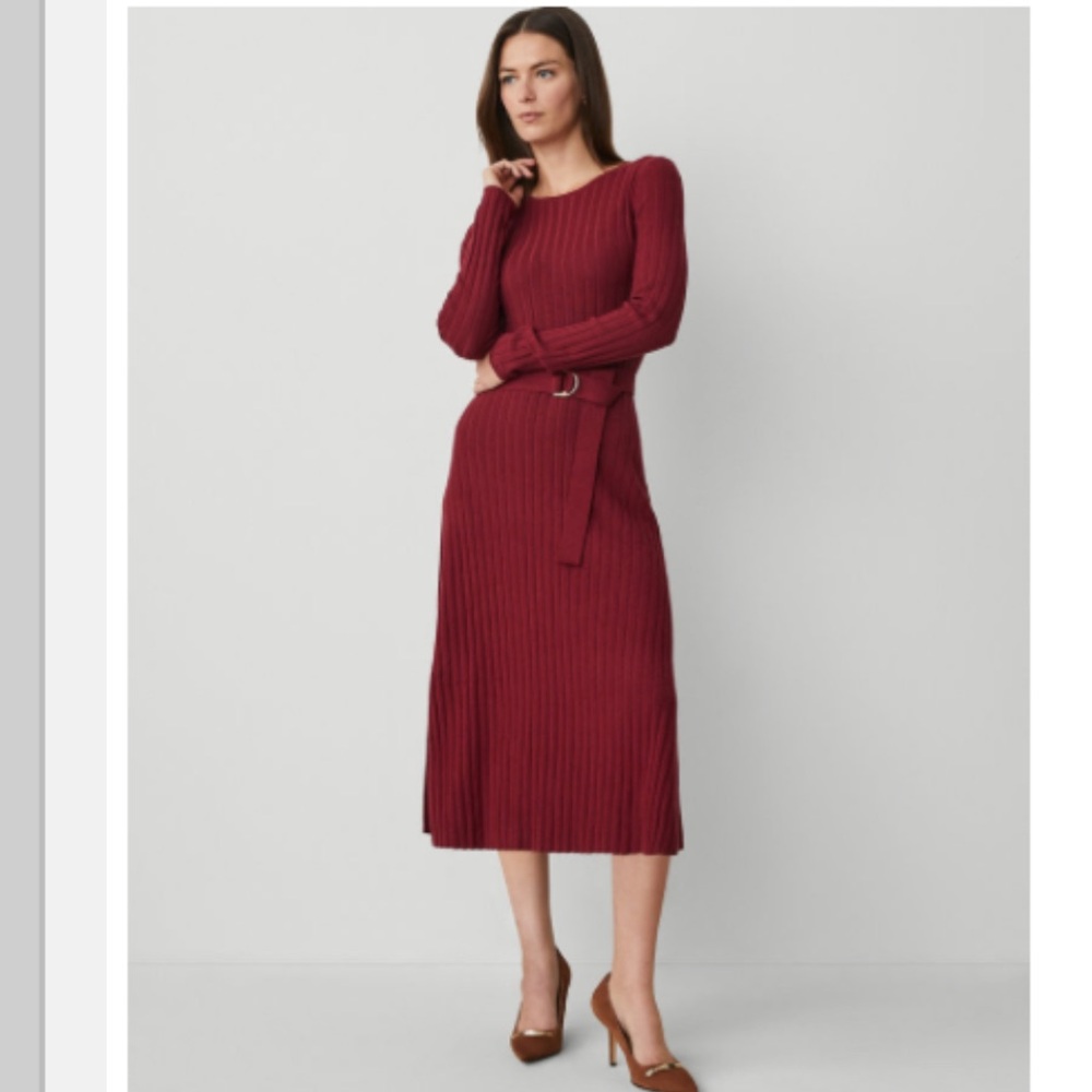 NEW Ann Taylor Burgundy Sweater Dress
